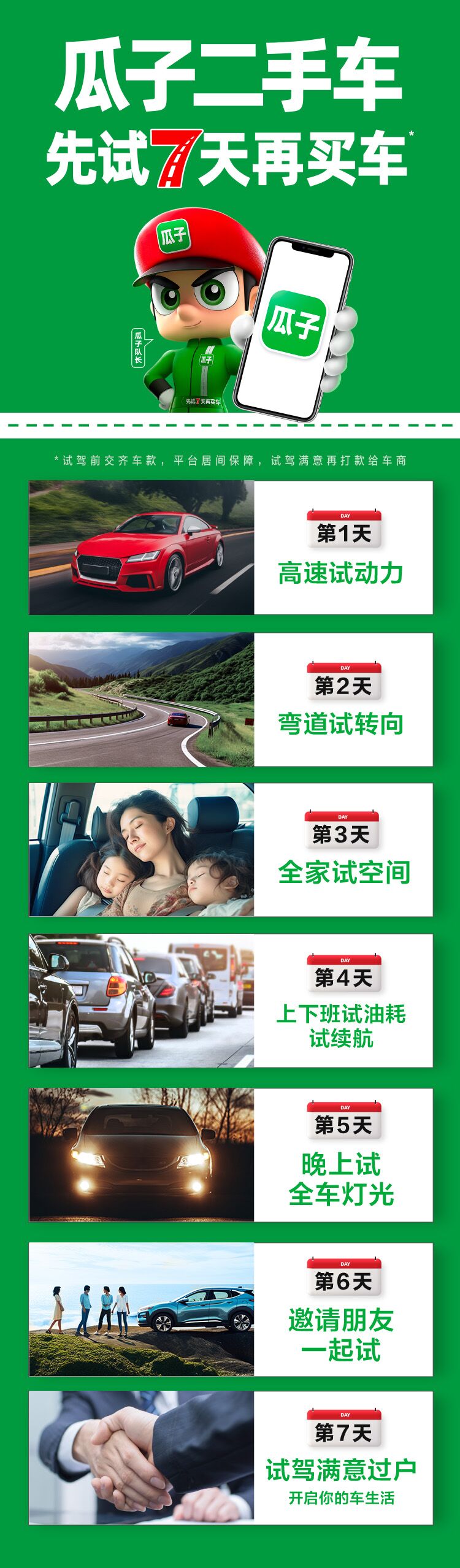 我看App | 瓜子二手车推“先试7天再买车” 或将成为二手车购车标配？ 