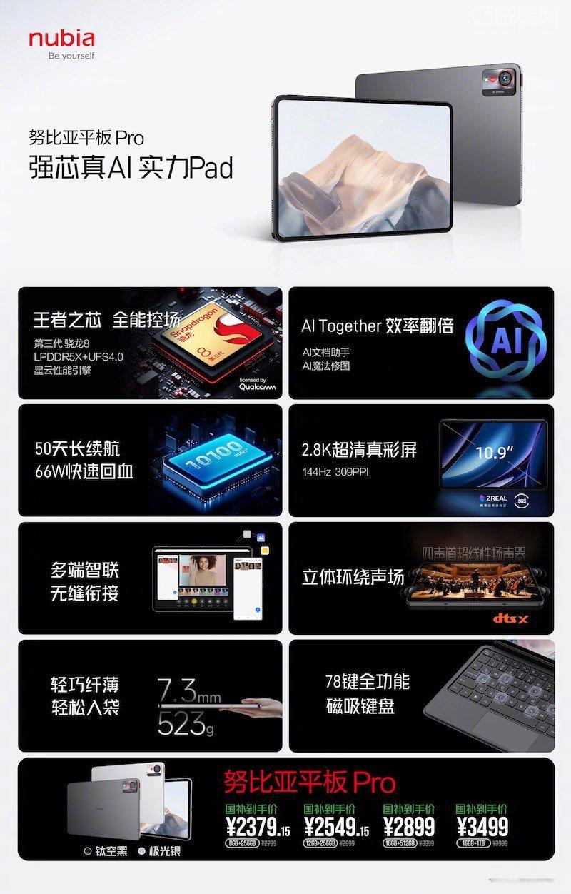 新品汇 |  一加13T刷新小屏机性能上限，努比亚平板Pro内置六重散热结界