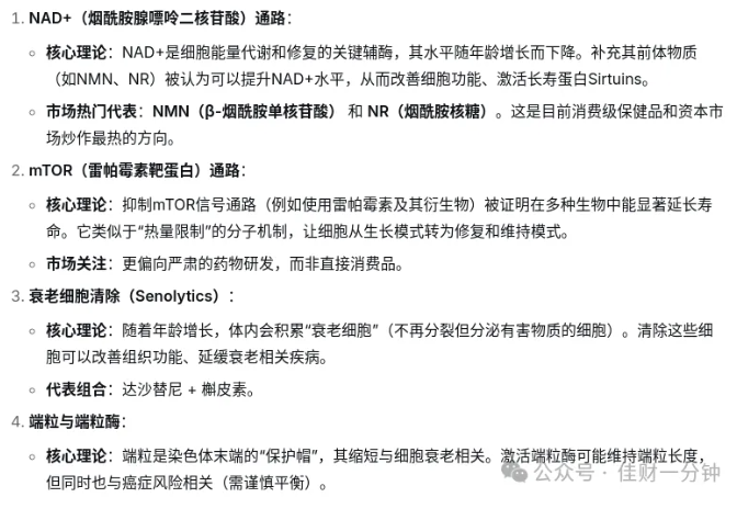 高佳思考 | 长寿药概念 高佳思考 | 长寿药概念