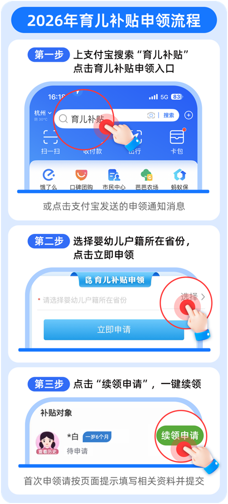 2026年育儿补贴续领测试中快上支付宝搜“育儿补贴”看你能不能领! 2026年育儿补贴续领测试中快上支付宝搜“育儿补贴”看你能不能领!