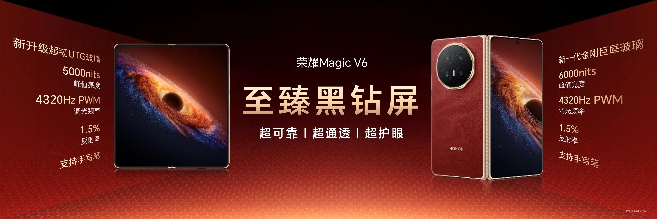 折叠旗舰荣耀Magic V6正式发布，售价8999元起